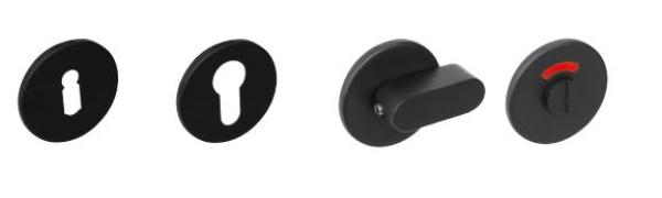 ProGriff TD-Slice round auf Rosette– Edelstahl/Schwarz matt